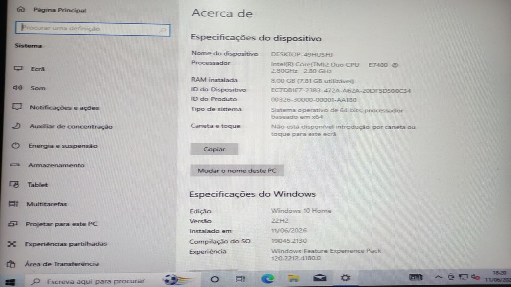 PC  HP Compaq DC7900 SFF  (Slim Desktop)+ Monitor HP 23"