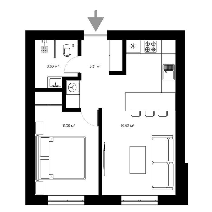 1-комнатная квартира по адресу Петефі Шандора пл. (площадь 40,2 м²) - Atlanta.ua - фото 3