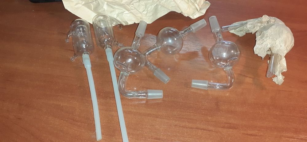 колбы пробирки уловитель поглотитель каплеуловитель Зайцева воронки