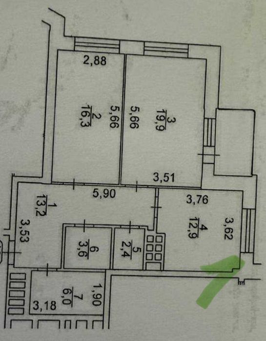 2-кімнатна квартира за адресою (площа 78 м²) - Atlanta.ua - фото 3