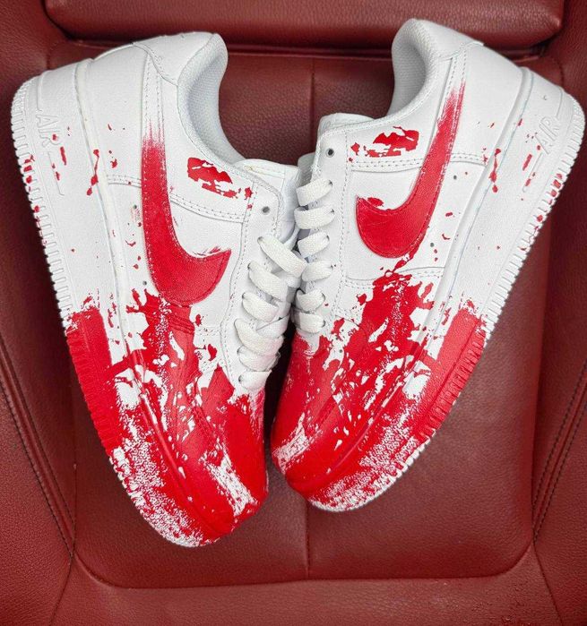Кросівки Nike Air Force 1 low Blood / найк аір форс блад низькі кастом