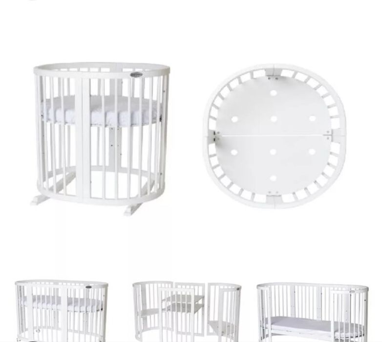 Овальне ліжечко-трансформер IngVart SMART BED ROUND 9-в-1