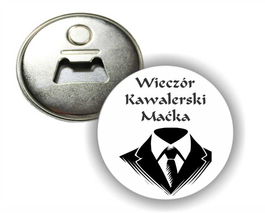 OTWIERACZ z magnesem WIECZÓR KAWALERSKI z imieniem różne wzory