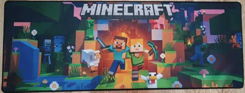 Коврик для мышки и клавиатуры 80 х 30 см компьютерный коврик Майнкрафт
