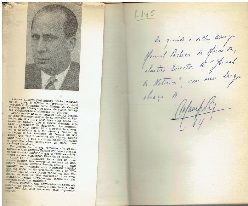 1680 David Pascoal de Manuel de Campos Pereira / Autografado