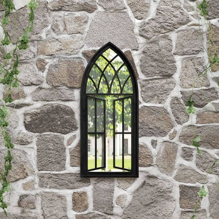 Vidaxl Lustro Ogrodowe, Czarne, 70X30 Cm, Żelazne