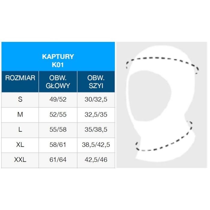 Kaptur nurkowy K01 Clasic 8mm XL - prawie nowy!