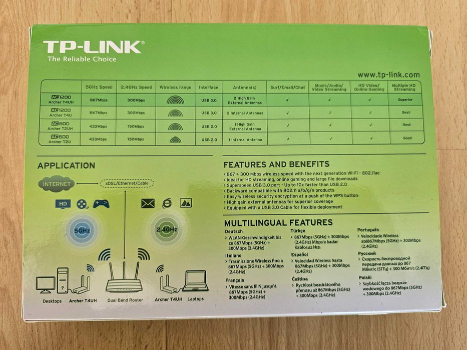 Adaptador Wi-Fi Archer T4UH até 1200 Mbps TP-Link