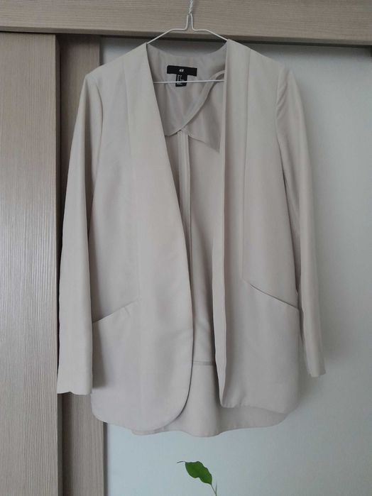 Blezer marynarka narzutka h&m szara 36