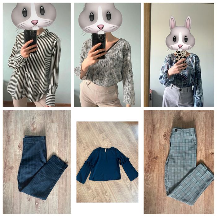 Zestaw ubrań mega paka eleganckie spodnie bluzka