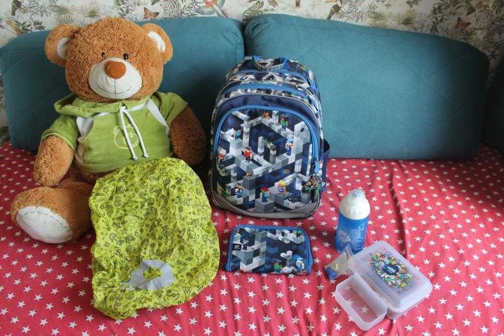 Plecak szkolny i piórnik marki Topgal w motywach Minecraft + akcesoria