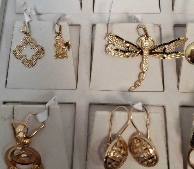 Prześliczne złote kolczyki 585