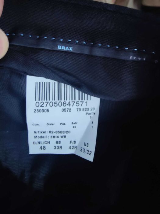 Джинсы брюки Brax Eric wool trousers Germany w33 stretch navy.