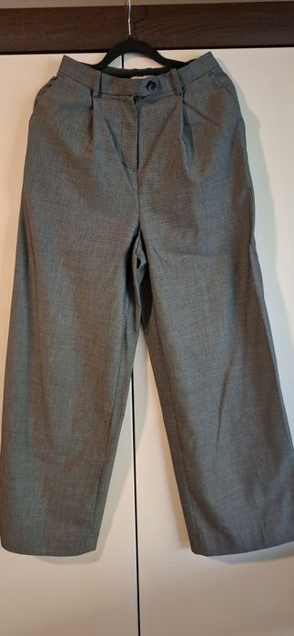 Garnitur damski h&m 34 XS grafitowy szerokie nogawki  marynarka