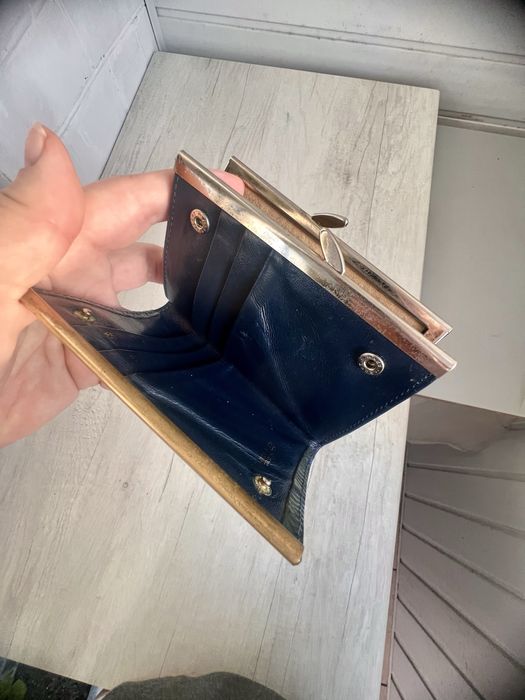 Гаманець із натуральної шкіри страусу темно-зелений, Made in England