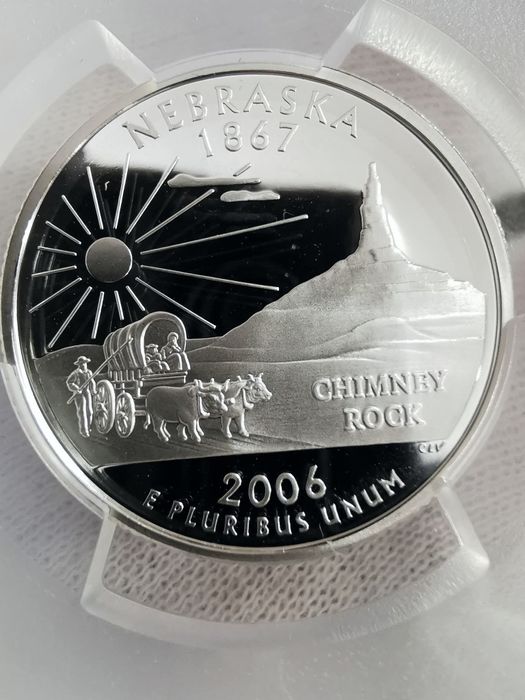 США 25 центів 2006р. - "NEBRASKA". СРІБЛО. СЛАБ.