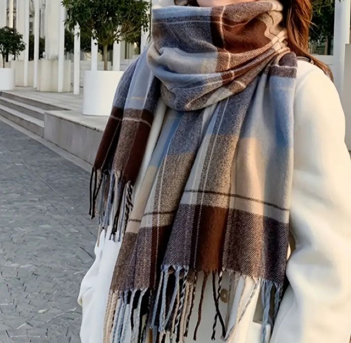 Женский шарф клеточка