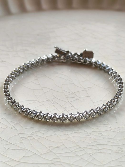 Bransoletka Tenisowa 18k z diamentami 1,00 CT / certyfikat