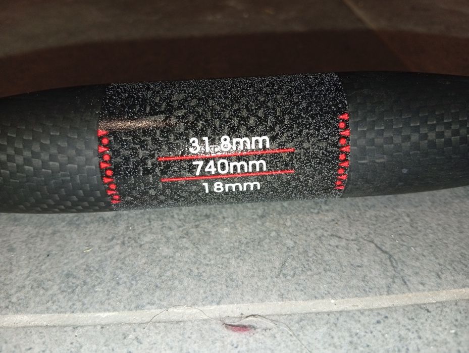Volante carbono BTT guiador 74cm