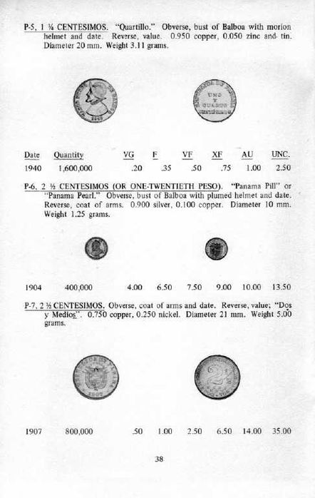 Panamá  - - - Catálogo de Moedas do Panamá - - - - - Livro de Moedas