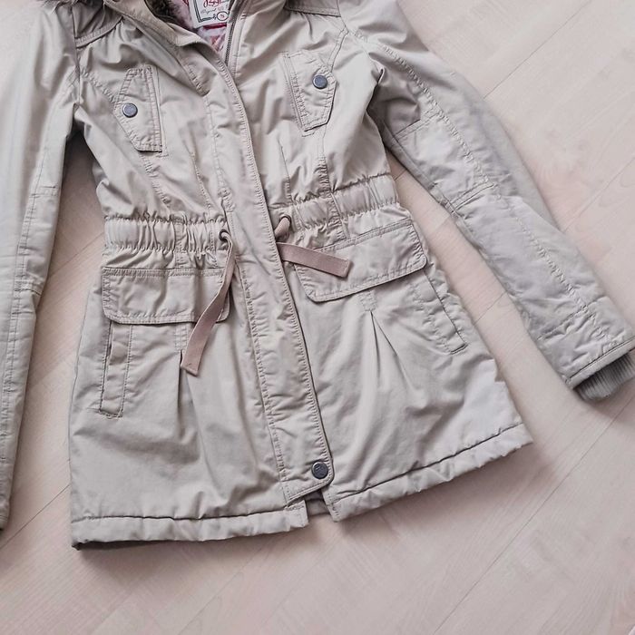 Parka beżowa bershka beżowa