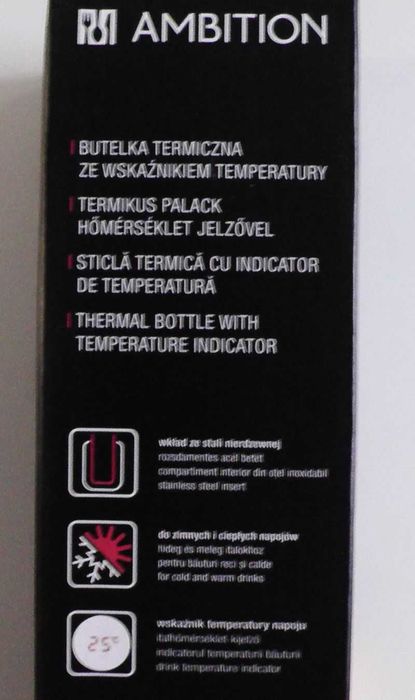 Butelka termiczna Kubek termos Indi Wskaźnik LCD Ambition 420ml czarny