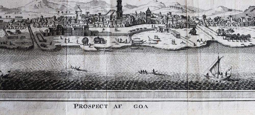 GOA «Prospect af Goa» gravura de I. Haas cc 1754 Bellin