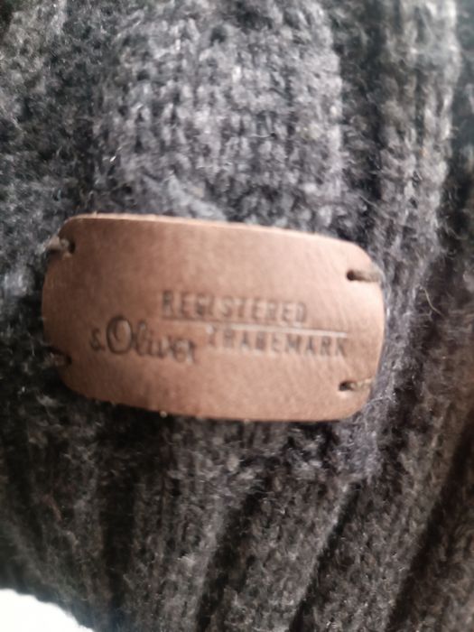 Sweter męski S.Oliver -XL-ciemny szary Bdb
