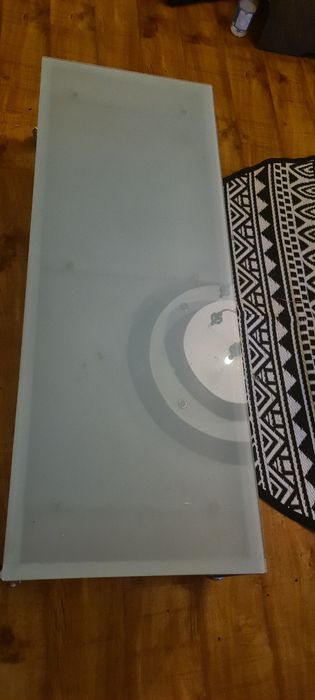 Stół włoski szklany podwójny na kółkach firmy Calligaris