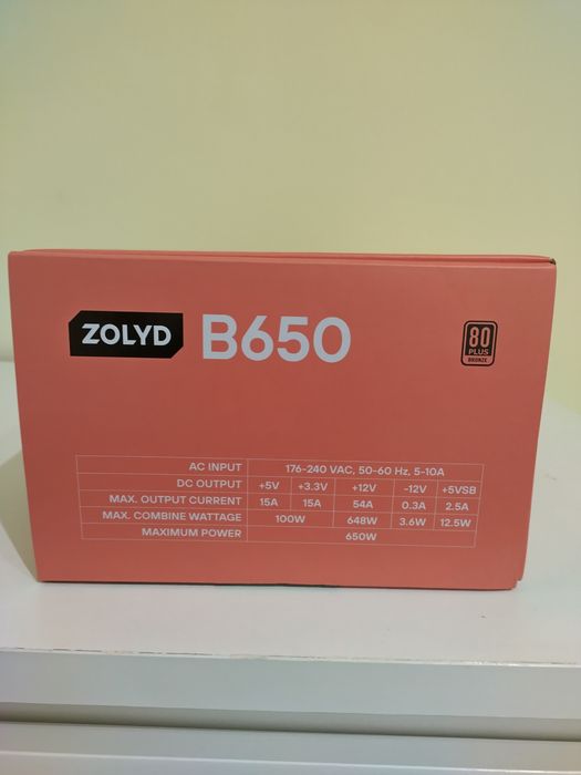 Fonte de Alimentação ZOLYD B650 80+ BRONZE - 650W - Impecável!