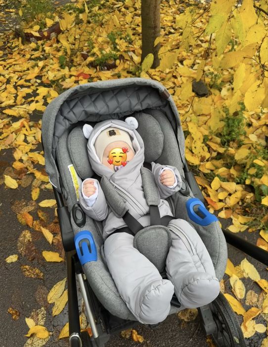 Комбінезон демісезонний, сірого кольору, в середині фліс, розмір - 68.