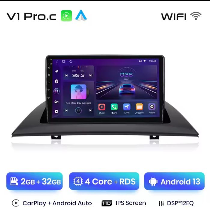 Rádio 9 Polegadas Android BMW E83 X3 2003 a 12 Carplay GPS 2/32GB Wifi