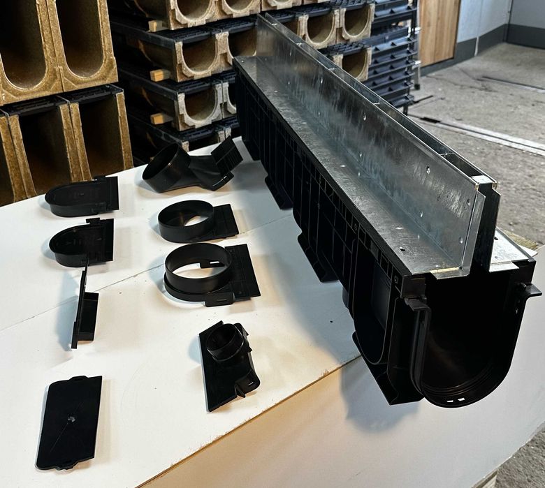 Odwodnienie liniowe B 125 14,5x20cm PP z rusztem SZCZELINOWYM OCYNK!