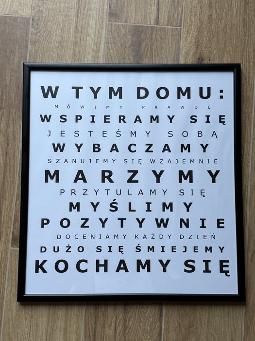 Obraz w drewnianej ramce 45/41 cm czarno biały