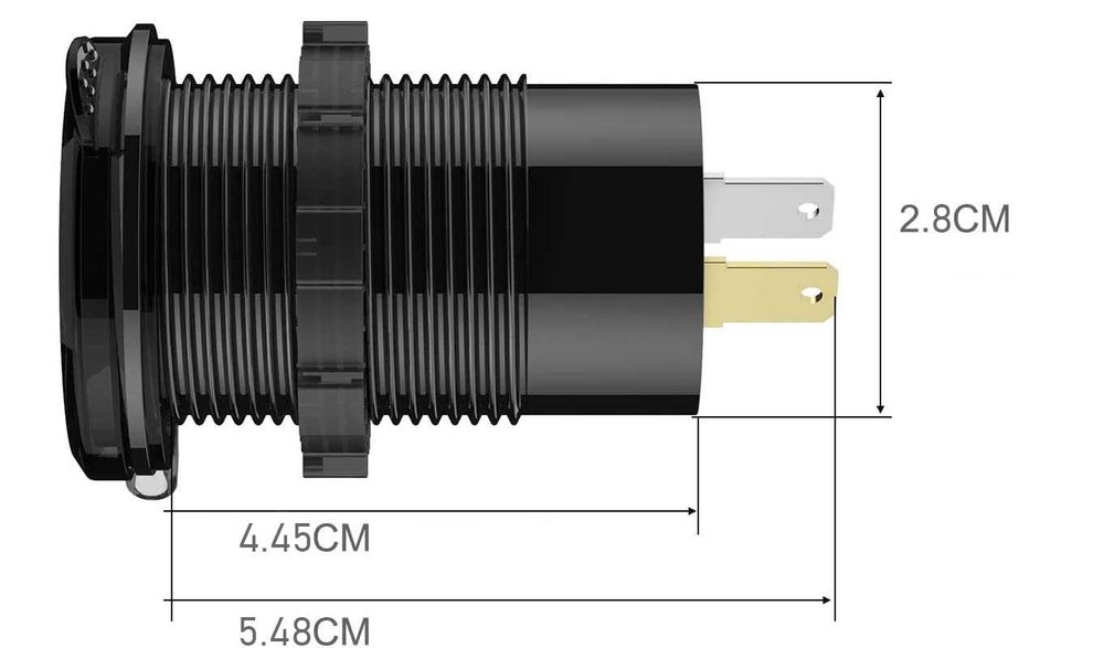 Быстрая USB Type-C 65W зарядка в машину Вольтметр Амперметр 12-24В