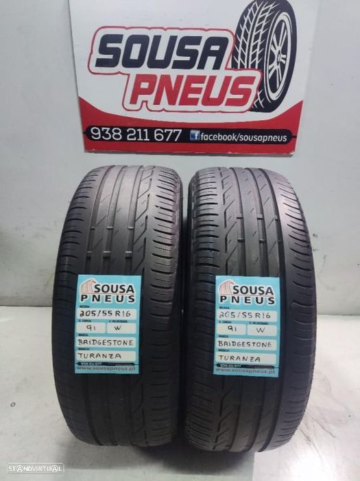 2 pneus semi novos 205-55r16 bridgestone - oferta dos portes 85 EUROS