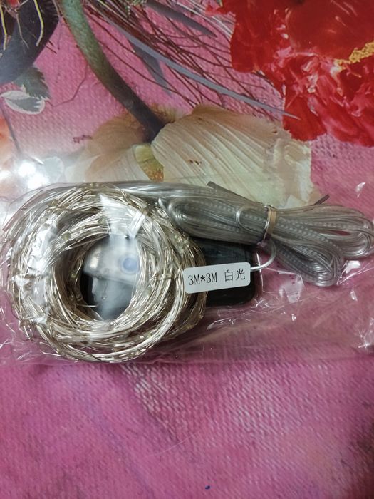 Гирлянда штора, водопад 3×3м, usb. Белая.