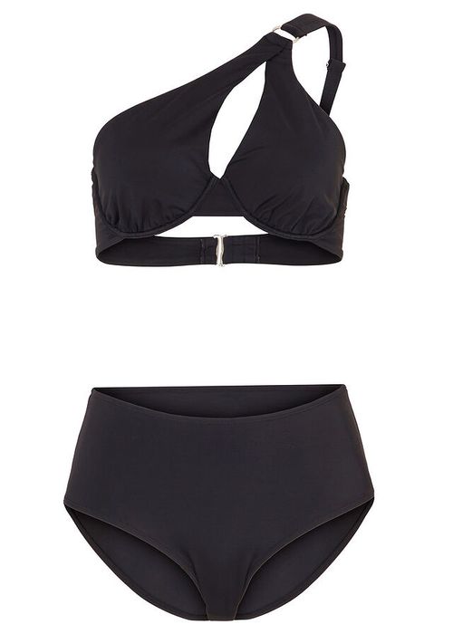 B.P.C czarne bikini asymetryczne na fiszbinach 38 (75D).
