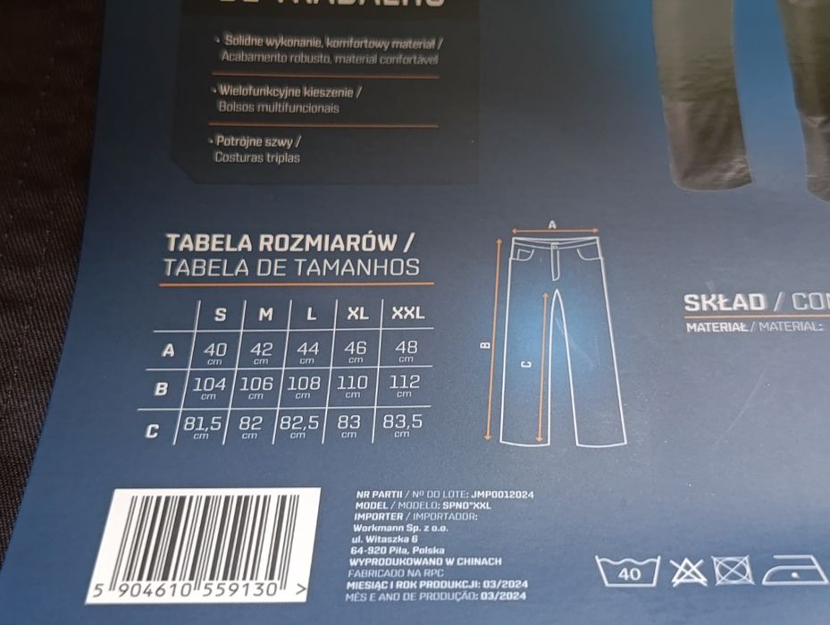 Nowe spodnie do pracy