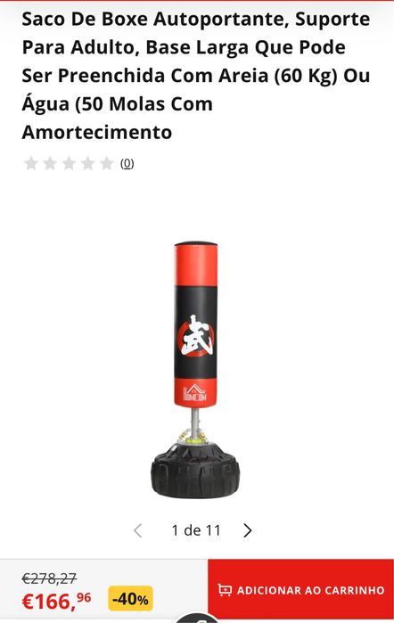 Saco De Boxe com base.