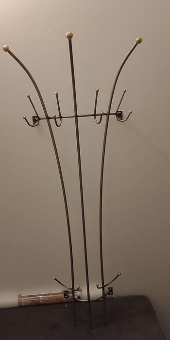 Vintage Wieszak Metalowy ze złotymi elementami