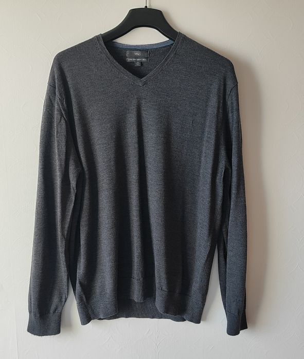 Sweter męski wełna merino XXL