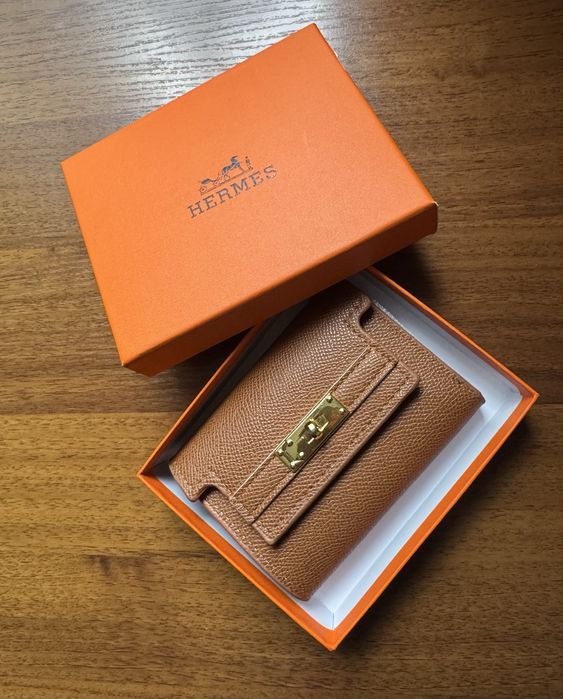Гаманець ермес hermes коричневий маленький