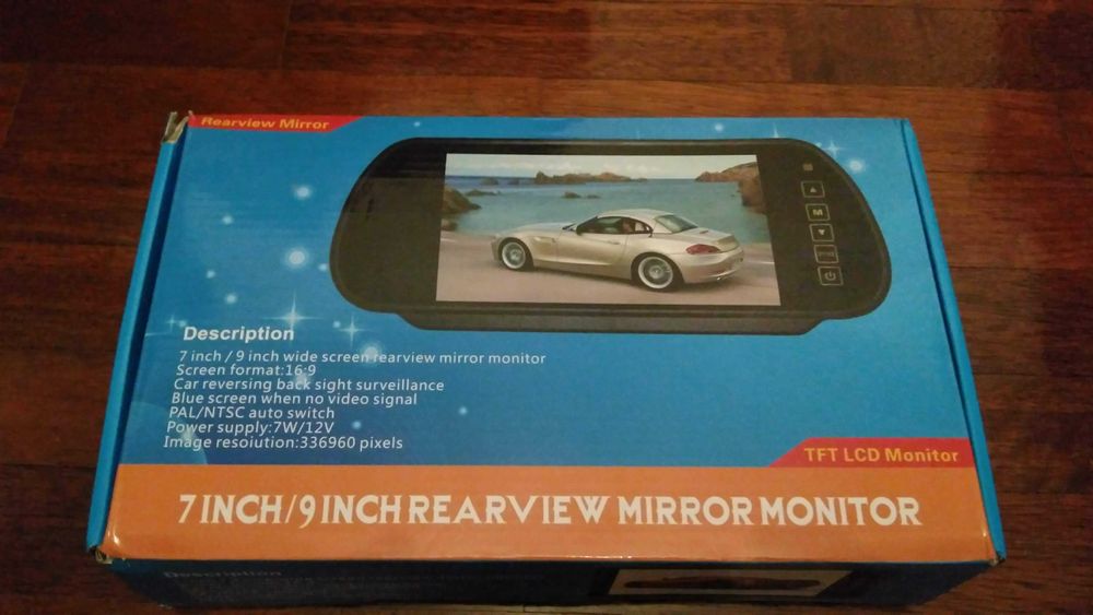 Espelho com ecrã 7' | Entrada video RCA