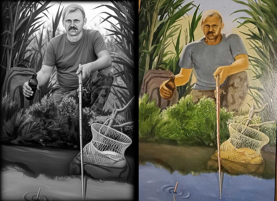 Ретуш фото на памятник Ретуш фото на скло в кольорі