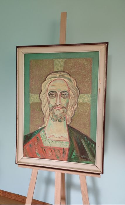 Obraz olejny "Chrystus" Irena Krzywińska 1979