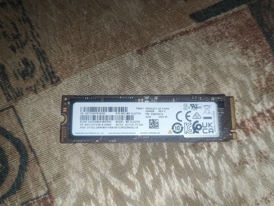 SSD M.2 NVMe Samsung PM9A1 2TB PCIe 4.0 x4 (Samsung 980 Pro OEM)
