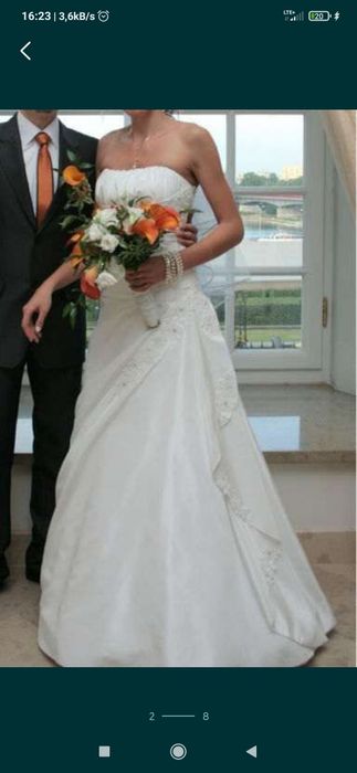 Suknia ślubna wiązana r.36-38, 170cm + welon i bolerko  gratis