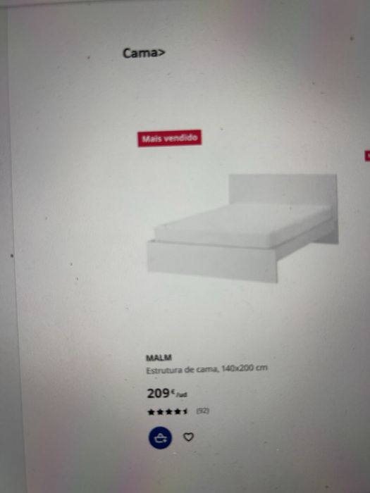 Cama casal e colchão IKEA
