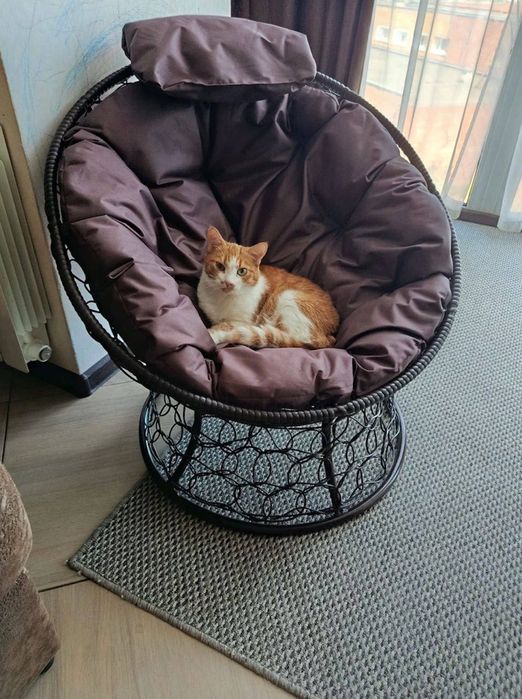 Крісло папасан із плетеного ротанга